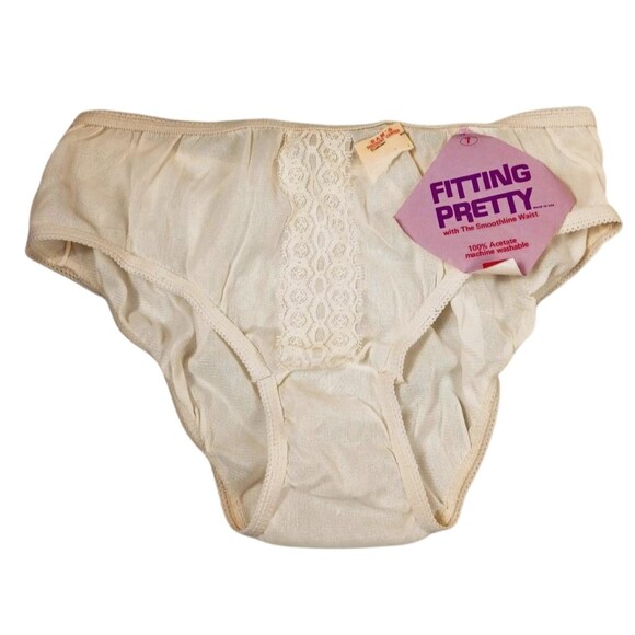 3 Vintage Berkliff Size 7 Beige Sheer 70s Panties - New with Tags Made in USA - Picture 6 of 11